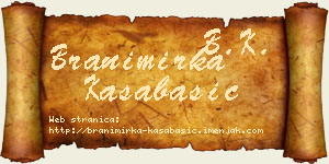 Branimirka Kasabašić vizit kartica